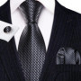 Black White Gray Silver Men Tie Handkerchief Cufflinks Set Jacquard Necktie for Male Wedding Business Party Gift