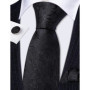 Black White Gray Silver Men Tie Handkerchief Cufflinks Set Jacquard Necktie for Male Wedding Business Party Gift