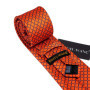Novelty Orange Plaid Men Tie Set Fashion Silk Handkerchief Cufflinks Necktie Groom Wedding Party Birthday Barry.Wang Designer