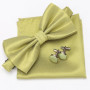 Men Bowtie Set 3pcs Plaids Classic Fashion Wedding Party Formal Cufflinks Bow Tie Handkerchief Cuff Links Lots Three Piece Set