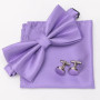 Men Bowtie Set 3pcs Plaids Classic Fashion Wedding Party Formal Cufflinks Bow Tie Handkerchief Cuff Links Lots Three Piece Set