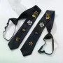 Fashion Versatile Flowers Insect Tie Black Luxury Design Shirt Tie Autumn Creativity Multi Element Splicing Accessories