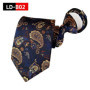Pre-tied Necktie For Men Women Paisley Style Zipper Tie Plaid Stripes Jacquard Classic 8cm Business Tie Men Wedding Accessories