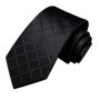 Black Solid Plaid Silk Wedding Tie For Men Handky Cufflink Gift Mens Necktie Fashion Design Business Party Dropshiping Hi-Tie