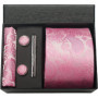 100 Silk Necktie Paisley Floral Mens Tie Top Quality Business Tie Pocket Square Tie Clip Cufflinks Set Classic For Men Gift Box