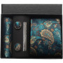 100 Silk Necktie Paisley Floral Mens Tie Top Quality Business Tie Pocket Square Tie Clip Cufflinks Set Classic For Men Gift Box