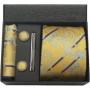 100 Silk Necktie Paisley Floral Mens Tie Top Quality Business Tie Pocket Square Tie Clip Cufflinks Set Classic For Men Gift Box