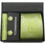 100 Silk Necktie Paisley Floral Mens Tie Top Quality Business Tie Pocket Square Tie Clip Cufflinks Set Classic For Men Gift Box