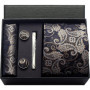 100 Silk Necktie Paisley Floral Mens Tie Top Quality Business Tie Pocket Square Tie Clip Cufflinks Set Classic For Men Gift Box