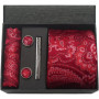 100 Silk Necktie Paisley Floral Mens Tie Top Quality Business Tie Pocket Square Tie Clip Cufflinks Set Classic For Men Gift Box