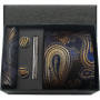 100 Silk Necktie Paisley Floral Mens Tie Top Quality Business Tie Pocket Square Tie Clip Cufflinks Set Classic For Men Gift Box