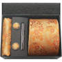 100 Silk Necktie Paisley Floral Mens Tie Top Quality Business Tie Pocket Square Tie Clip Cufflinks Set Classic For Men Gift Box