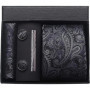 100 Silk Necktie Paisley Floral Mens Tie Top Quality Business Tie Pocket Square Tie Clip Cufflinks Set Classic For Men Gift Box