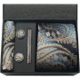 100 Silk Necktie Paisley Floral Mens Tie Top Quality Business Tie Pocket Square Tie Clip Cufflinks Set Classic For Men Gift Box