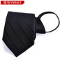 8CM Men's Business Dress Zipper Tie Groom Wedding Blue Stripe Korean Black Lazy Tie Pull