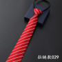 8CM Men's Business Dress Zipper Tie Groom Wedding Blue Stripe Korean Black Lazy Tie Pull