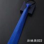 8CM Men's Business Dress Zipper Tie Groom Wedding Blue Stripe Korean Black Lazy Tie Pull
