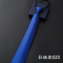 8CM Men's Business Dress Zipper Tie Groom Wedding Blue Stripe Korean Black Lazy Tie Pull