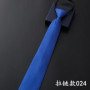 8CM Men's Business Dress Zipper Tie Groom Wedding Blue Stripe Korean Black Lazy Tie Pull