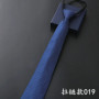 8CM Men's Business Dress Zipper Tie Groom Wedding Blue Stripe Korean Black Lazy Tie Pull