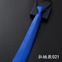 8CM Men's Business Dress Zipper Tie Groom Wedding Blue Stripe Korean Black Lazy Tie Pull