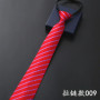 8CM Men's Business Dress Zipper Tie Groom Wedding Blue Stripe Korean Black Lazy Tie Pull