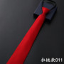 8CM Men's Business Dress Zipper Tie Groom Wedding Blue Stripe Korean Black Lazy Tie Pull
