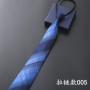 8CM Men's Business Dress Zipper Tie Groom Wedding Blue Stripe Korean Black Lazy Tie Pull