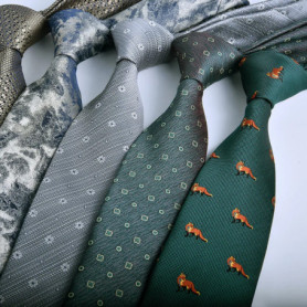 green tie for man 7cm cravatta uomo elegante Men's luxury ties corbata Floral Print necktie Wedding Accessories Neckties