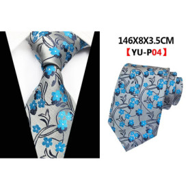 Fashion 8cm Floral Mens Tie Green Yellow Plaid Paisley Jacquard Weave Necktie Suit Business Wedding Neck Ties Accessories