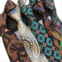 Fashion 8cm Floral Mens Tie Green Yellow Plaid Paisley Jacquard Weave Necktie Suit Business Wedding Neck Ties Accessories