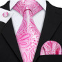 Elegant Paisley Necktie Set for Men, Matching Pocket Square & Cufflinks, Formal Accessories for Wedding & Business Party
