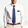Elegant Paisley Necktie Set for Men, Matching Pocket Square & Cufflinks, Formal Accessories for Wedding & Business Party