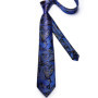 Elegant Paisley Necktie Set for Men, Matching Pocket Square & Cufflinks, Formal Accessories for Wedding & Business Party