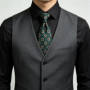 7cm New Men Navy Green Neck Ties For Man Jacquard Floral Paisley Neckties Business Korean Casual Wedding Tie Cravat Accessorries