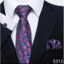 Hot Sale Brand Fashion 8 cm Tie Pocket Squares Set Necktie Men Suit Accessories Green Floral Wedding Gravatas Fit Formal Party