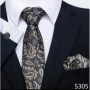 Hot Sale Brand Fashion 8 cm Tie Pocket Squares Set Necktie Men Suit Accessories Green Floral Wedding Gravatas Fit Formal Party