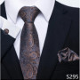 Hot Sale Brand Fashion 8 cm Tie Pocket Squares Set Necktie Men Suit Accessories Green Floral Wedding Gravatas Fit Formal Party