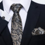 Hot Sale Brand Fashion 8 cm Tie Pocket Squares Set Necktie Men Suit Accessories Green Floral Wedding Gravatas Fit Formal Party
