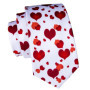 Red Heart White Silk Wedding Tie For Men Handky Cufflink Gift Mens Necktie Fashion Designer Business Party Dropshiping Hi-Tie