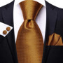 Orange Grey Paisley 2026 New Fashion Brand Tie for Men Wedding Party Necktie Set Handky Cufflinks Gift Wholesale Hi-Tie Designer