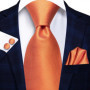 Orange Grey Paisley 2026 New Fashion Brand Tie for Men Wedding Party Necktie Set Handky Cufflinks Gift Wholesale Hi-Tie Designer