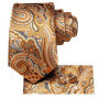 Orange Grey Paisley 2026 New Fashion Brand Tie for Men Wedding Party Necktie Set Handky Cufflinks Gift Wholesale Hi-Tie Designer