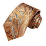 Orange Grey Paisley 2026 New Fashion Brand Tie for Men Wedding Party Necktie Set Handky Cufflinks Gift Wholesale Hi-Tie Designer