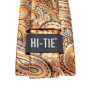 Orange Grey Paisley 2026 New Fashion Brand Tie for Men Wedding Party Necktie Set Handky Cufflinks Gift Wholesale Hi-Tie Designer