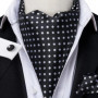 Hi-Tie Brand Silk Mens Ascot Hanky Cufflinks Set Jacquard Paisley Floral Vintage Cravat Tie Wholesale for Male Wedding Business