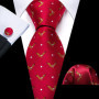 Brown Skull Fashion Men Tie Necktie Gravat Handkerchief Cufflinks Set Silk Ties For Men Suit Party Business Gift Barry.Wang