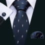 Brown Skull Fashion Men Tie Necktie Gravat Handkerchief Cufflinks Set Silk Ties For Men Suit Party Business Gift Barry.Wang