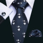 Brown Skull Fashion Men Tie Necktie Gravat Handkerchief Cufflinks Set Silk Ties For Men Suit Party Business Gift Barry.Wang