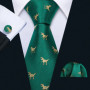 Brown Skull Fashion Men Tie Necktie Gravat Handkerchief Cufflinks Set Silk Ties For Men Suit Party Business Gift Barry.Wang